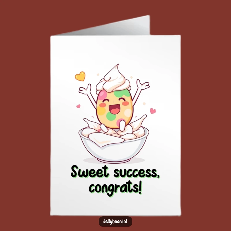 Free Printable Congrats Card: Whipped Cream Leap, Funny Celebration Dive, Easy DIY