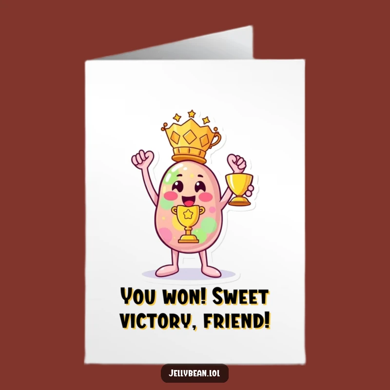 Free Printable Congrats Card: Victorious Jelly Bean Trophy Winner DIY Gift