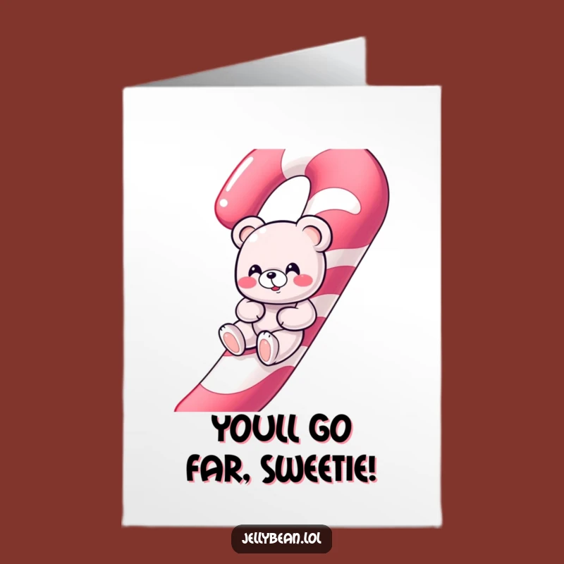 Congrats Free Printable Card: Gummy Bear's Candy Cane Glide, Downloadable Cheers!