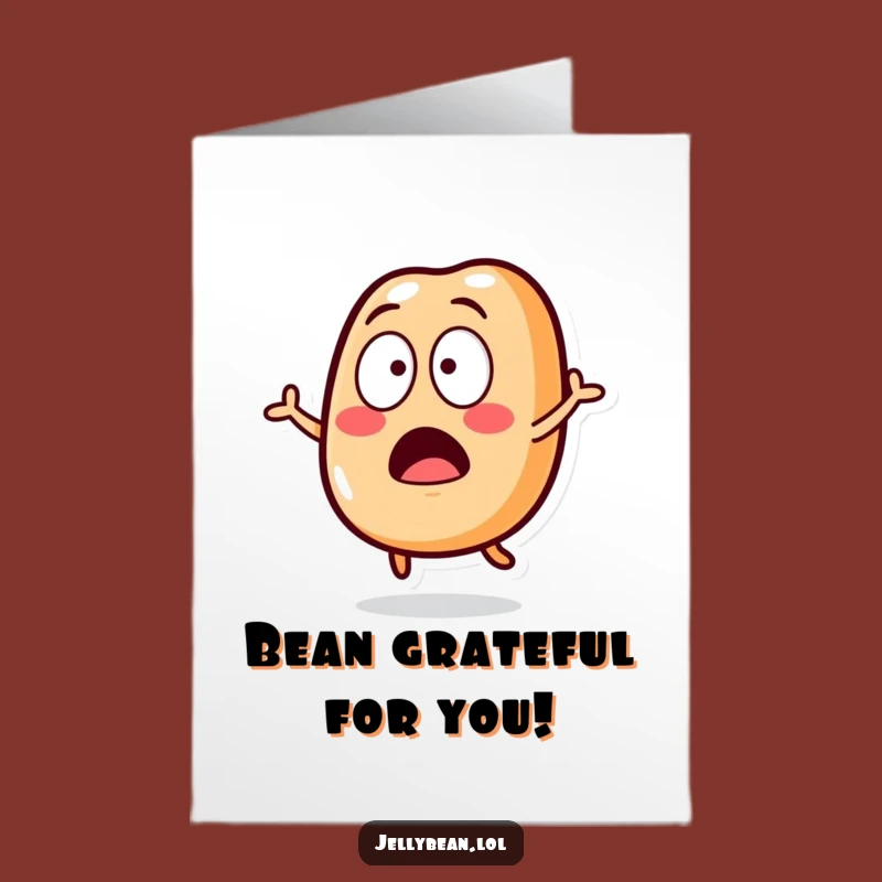 Free Printable Thank You Card: Surprised Jelly Bean, Funny Downloadable Gift