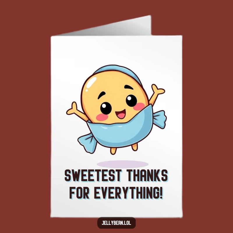 Free Printable Thank You Card: Candy Pop Jelly Bean, Funny Downloadable Appreciation Gift