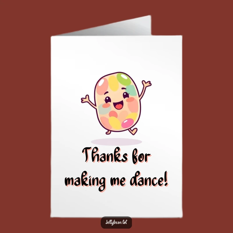 Free Printable Thank You Card: Dancing Jelly Bean, Grateful Grooves, Funny Downloadable Note