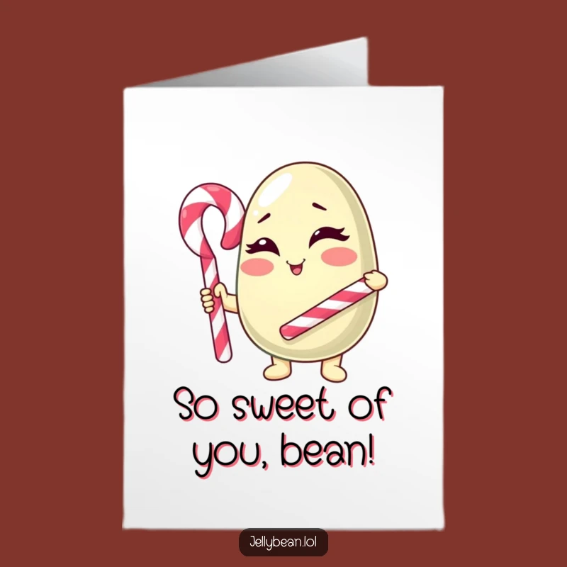 Free Printable Thank You Card: Winking Jelly Bean, Funny Downloadable Gratitude Note
