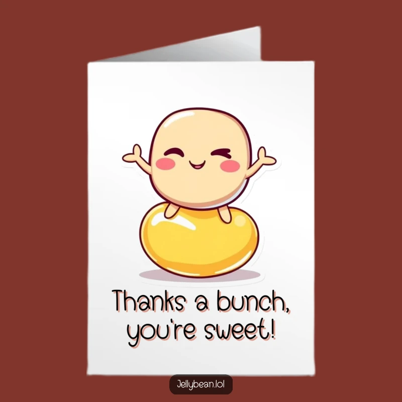 Funny Free Printable Thank You Card: Winking Jelly Bean Balance, Downloadable Gratitude Gift