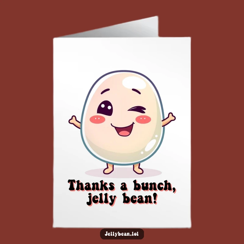 Funny Free Printable Thank You Card: Winking Jelly Bean, Heartfelt Downloadable Appreciation Gift