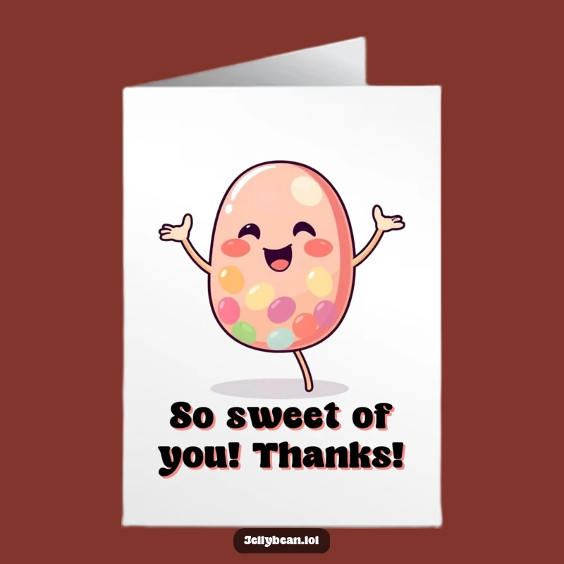 Free Printable Jelly Bean Thank You Card - Funny Dance Downloadable Gift
