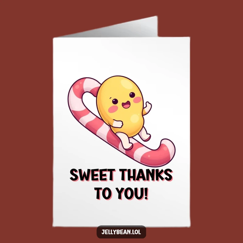 Free Printable Thank You Card: Candy Cane Jelly Bean, Funny Downloadable Gift