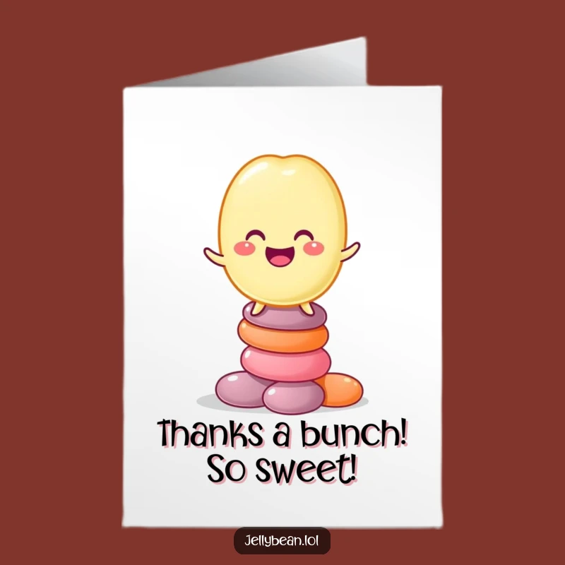 Free Printable Thank You Card: Humorous Jelly Bean Candy Balance, Downloadable Gratitude Gift