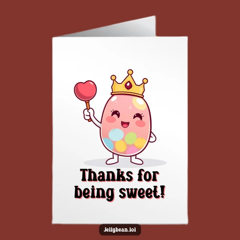 Free Printable Thank You Card: Majestic Jelly Bean Expressing Joy, Funny Downloadable Gift