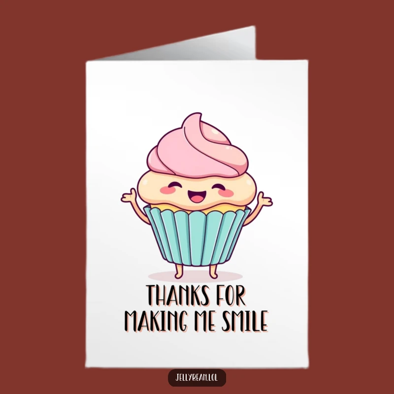 Free Printable Thank You Card: Excited Cupcake Wiggle Thanks!