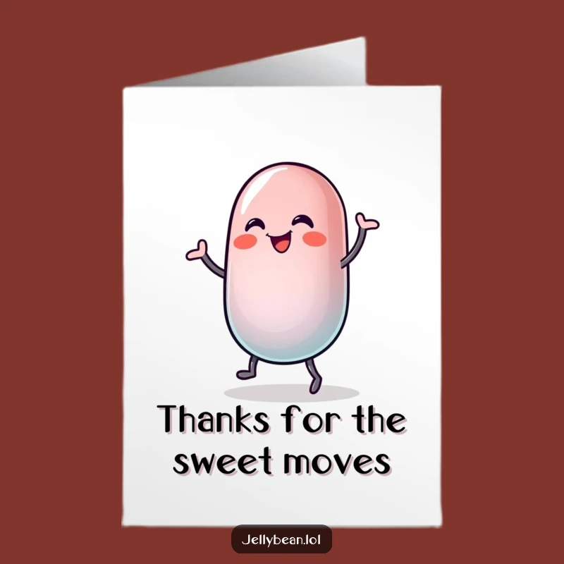 Free Printable Thank You Card: Dancing Jelly Bean, Funny Gratitude Move, Quick DIY