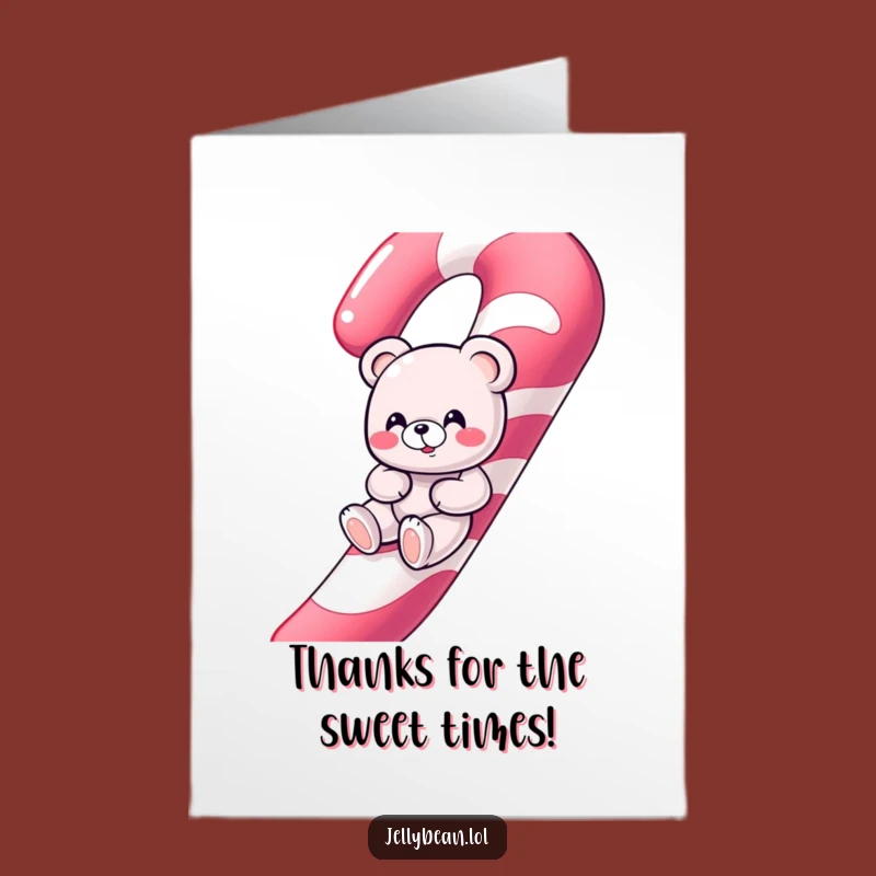 Free Printable Thank You Card: Gummy Bear's Candy Cane Slide, Downloadable Thanks!