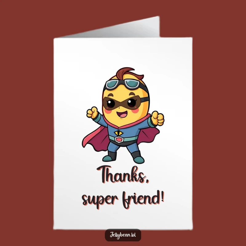 Free Printable Thank You Card: Superhero Jelly Bean Says Thanks for Your Help!