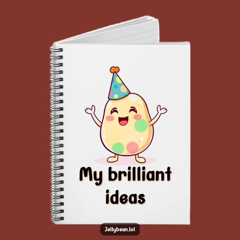 Funny Jelly Bean Party Hat Notebook - Cheerful Journal, Gift for Ideas