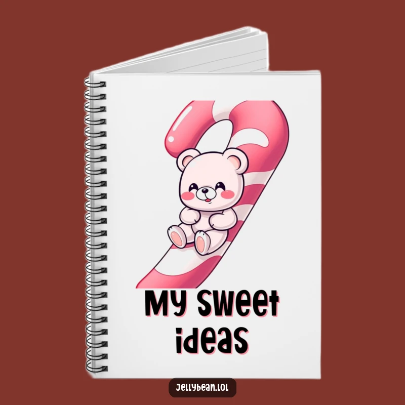 Funny Gummy Bear Candy Cane Notebook - Giggling Sweet Ideas Journal
