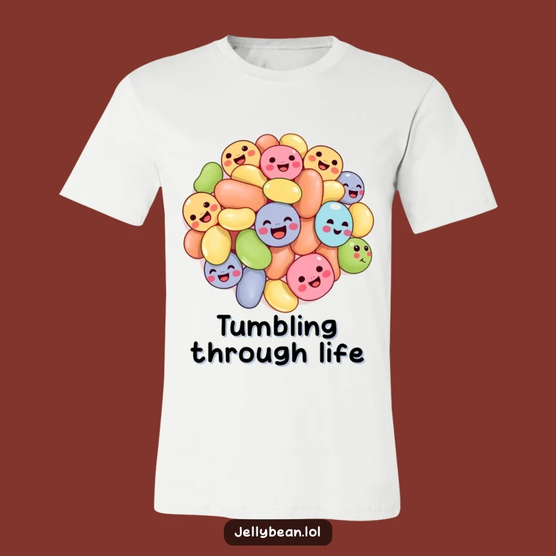 Funny Tumbling Jelly Beans T-Shirt: Comical Candy Apparel for Joyful Souls
