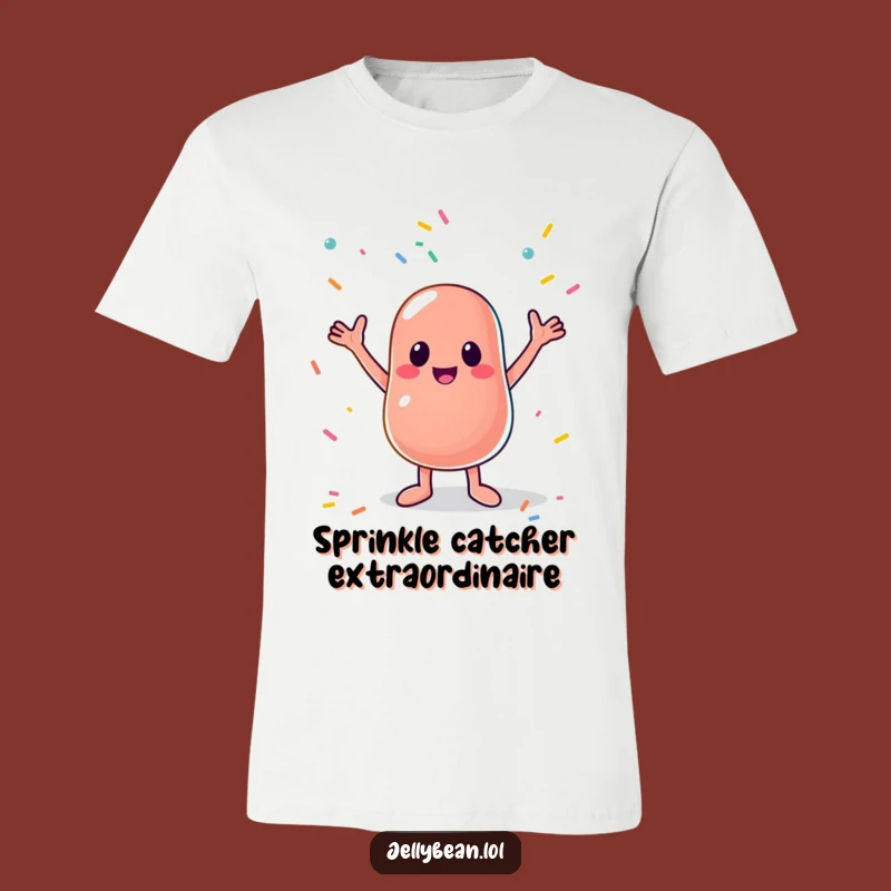 Funny Jelly Bean Sprinkle Catcher T-Shirt: Wear Your Sweetest Laughs