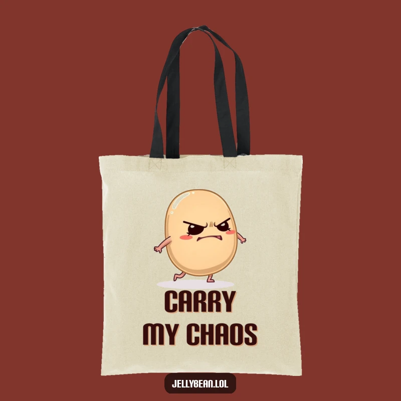 Funny Tripping Jelly Bean Tote Bag - Clumsy Character Goofy Accessory