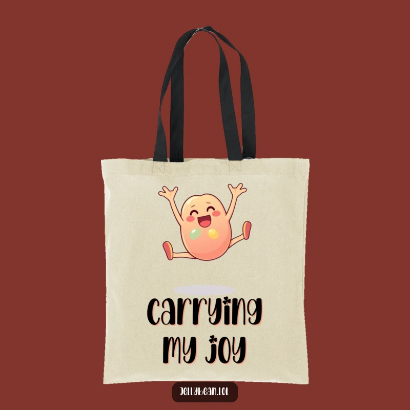 Funny Jelly Bean Cartwheel Tote: Carry Joy with this Energetic Bean Bag! A fun shopping accessory.
