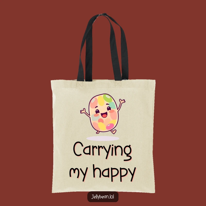 Funny Dancing Jelly Bean Tote Bag - Happy Candy Accessory Gift
