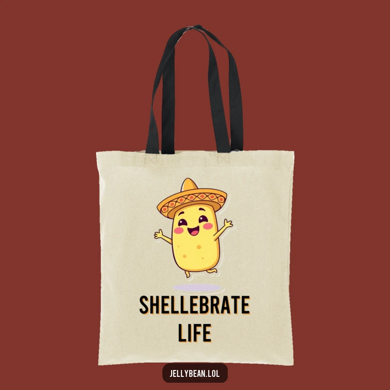 Funny Dancing Taco Tote Bag: Fiesta Sombrero Character Carryall for Gifts