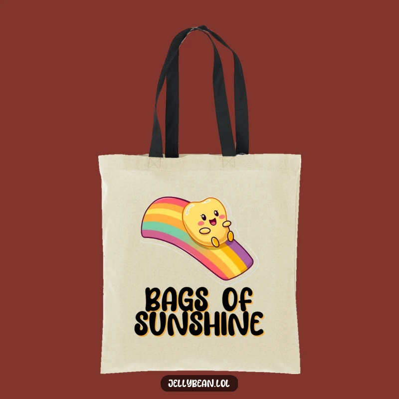 Funny Rainbow Slide Jelly Bean Tote Bag - Whimsical Style, Eco-Friendly