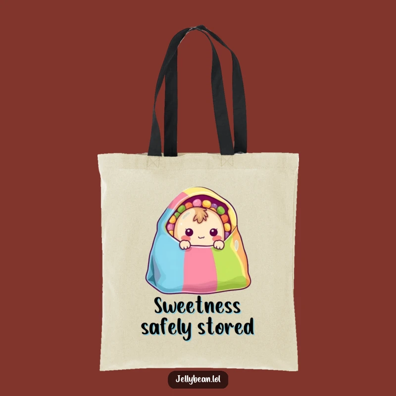 Funny Shy Jelly Bean Tote Bag - Cute Candy Accessory Gift