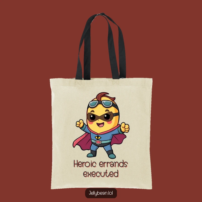 Funny Superhero Jelly Bean Tote Bag - Carry Your Hero Gear