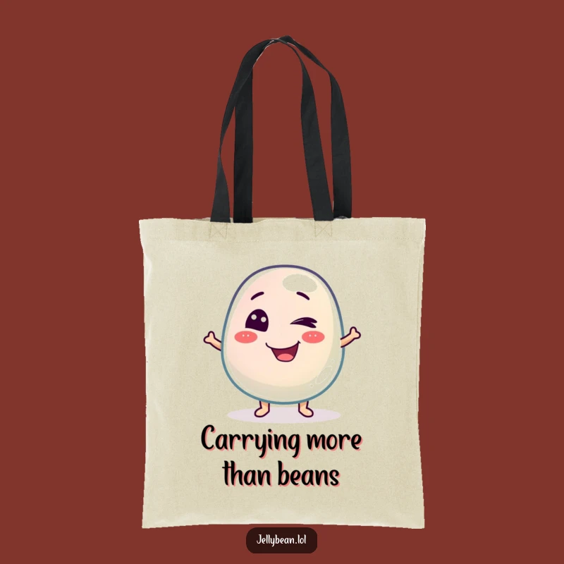 Funny Winking Jelly Bean Tote Bag: Carry Your Essentials with Playful Mischief