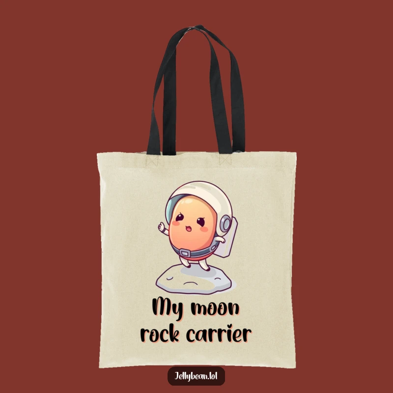 Funny Astronaut Jelly Bean Moon Bounce Tote Bag: Cosmic Veggie Carry-All Gift