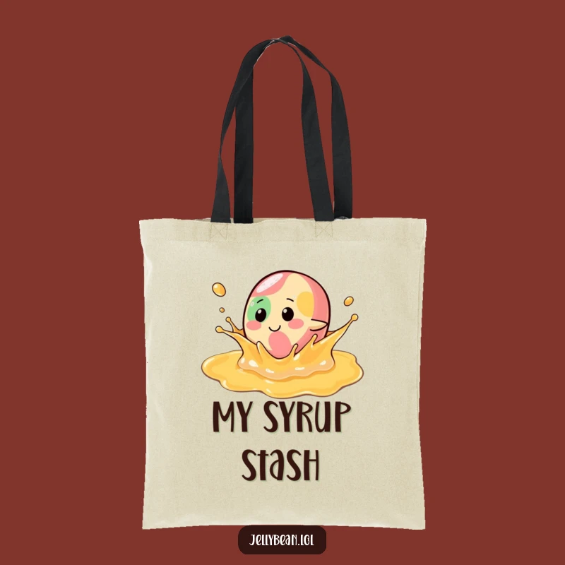 Funny Syrup Splash Jelly Bean Tote Bag: Carry Your Fun in Sweet Style